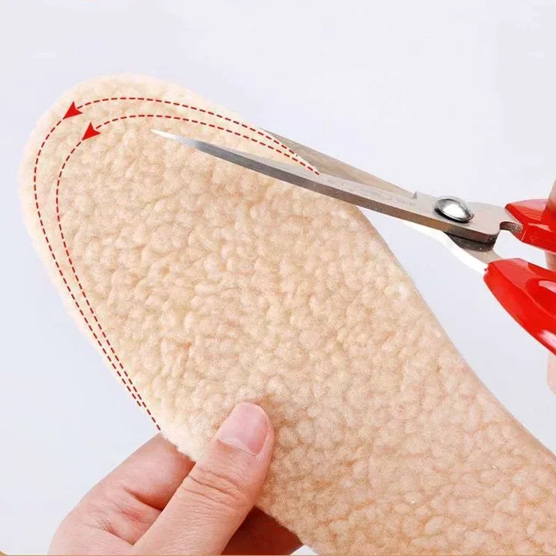 2/4pcs 양고기 양털 Insoles 남성 여성 겨울 따뜻한 깔창을 유지 부드러운 양모 두꺼운 신발 캐시미어 신발 삽입 열 신발 패드