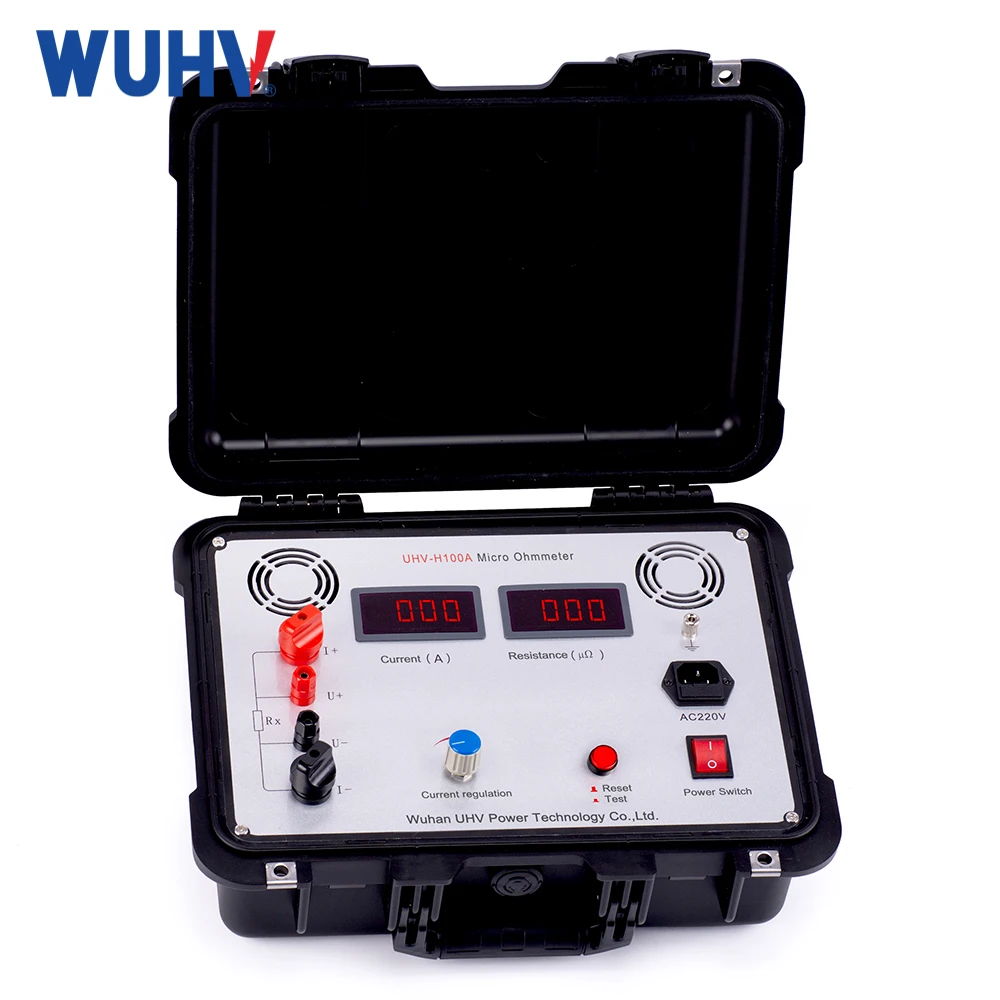 UHV-H100A Micro Ohm Meter Contact Resistance Tester Loop Resistance Tester Portable Ohmmeter Tester