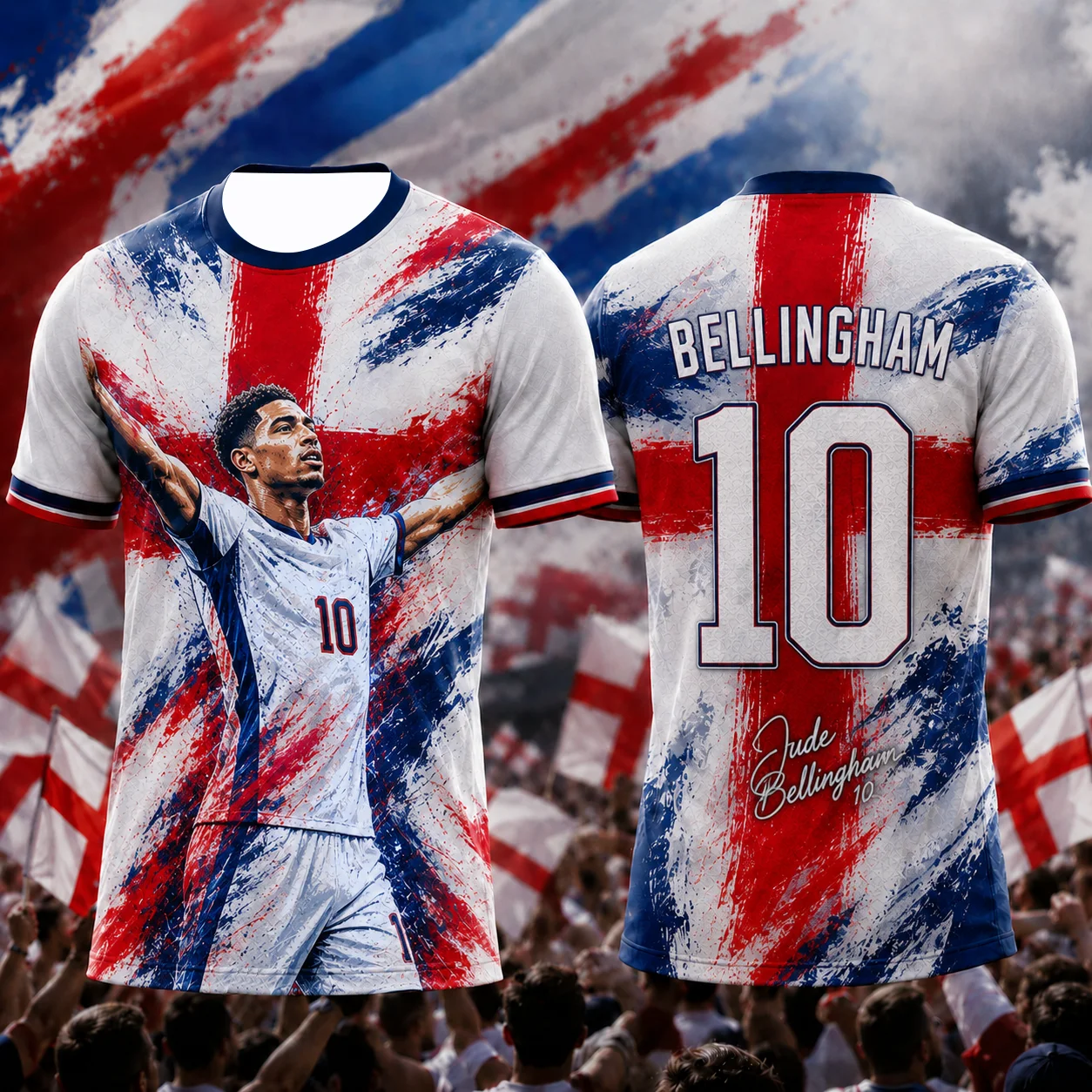 England 2026 3D All Over Print T-Shirt Men Women  Polyester Short Sleeve Quick Dry Breathable Football Jersey Fans Gift