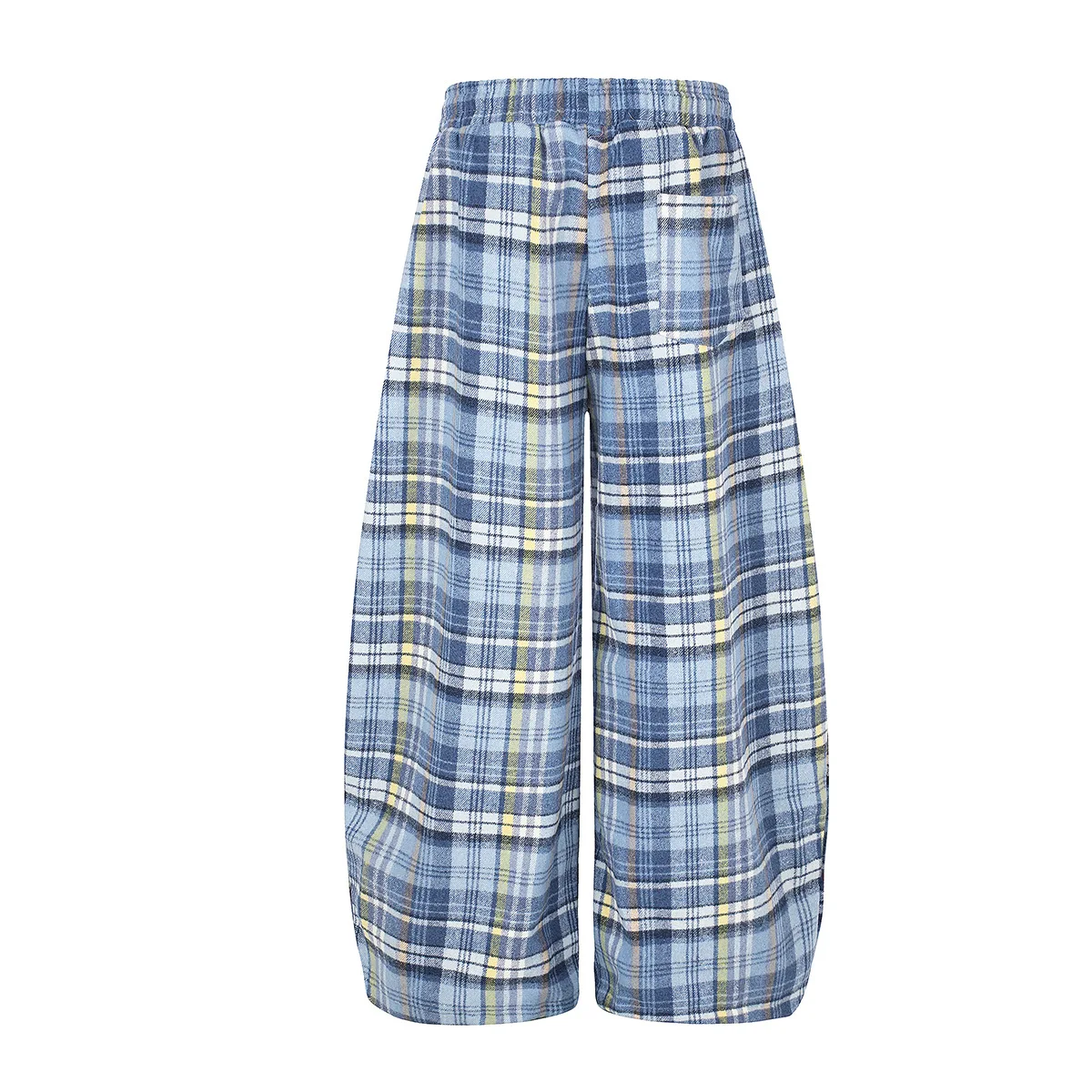 MWJLPWQ American-Style Retro Plaid Straight Casual Pants Male Autumn Loose-Fit Sports Versatile Paratrooper Wide-Leg Pants 20550