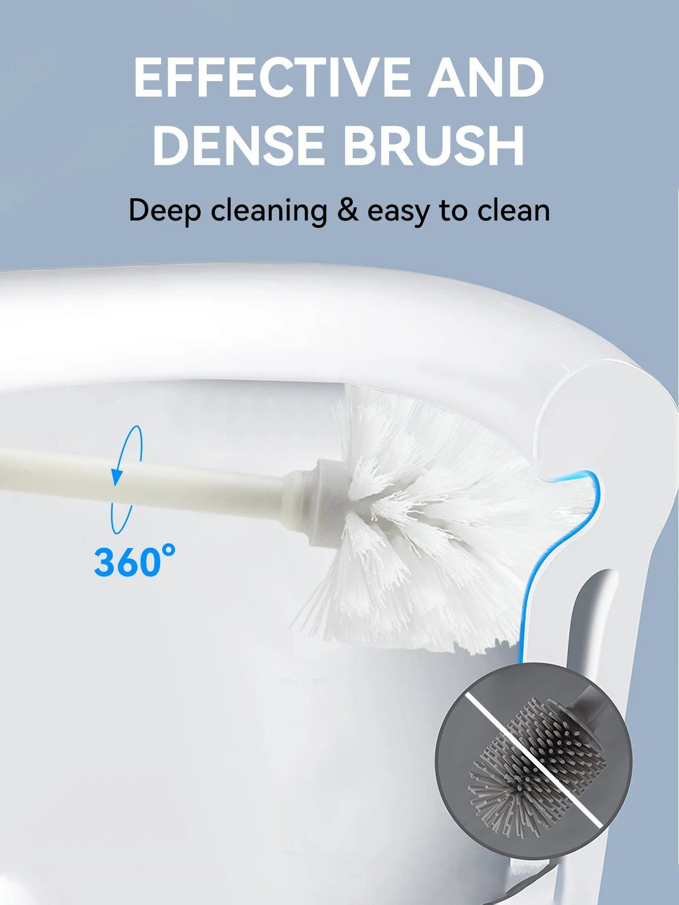 WORTHBUY Plastic Toilet Brush With Standing Base Long Handle Toilet Cleaning Brush For WC Bathroom Accessories Cleaning Tools