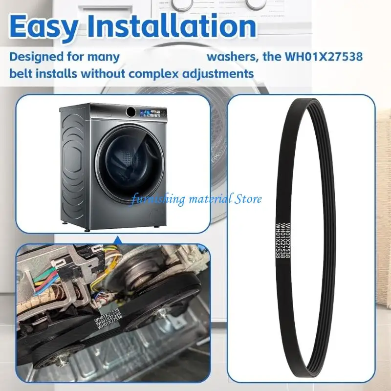 Y5GD Premium Rubber Washing Machine Drive Belts Replacement 2Pcs Set Meets Factory Specifications For Consistent Use
