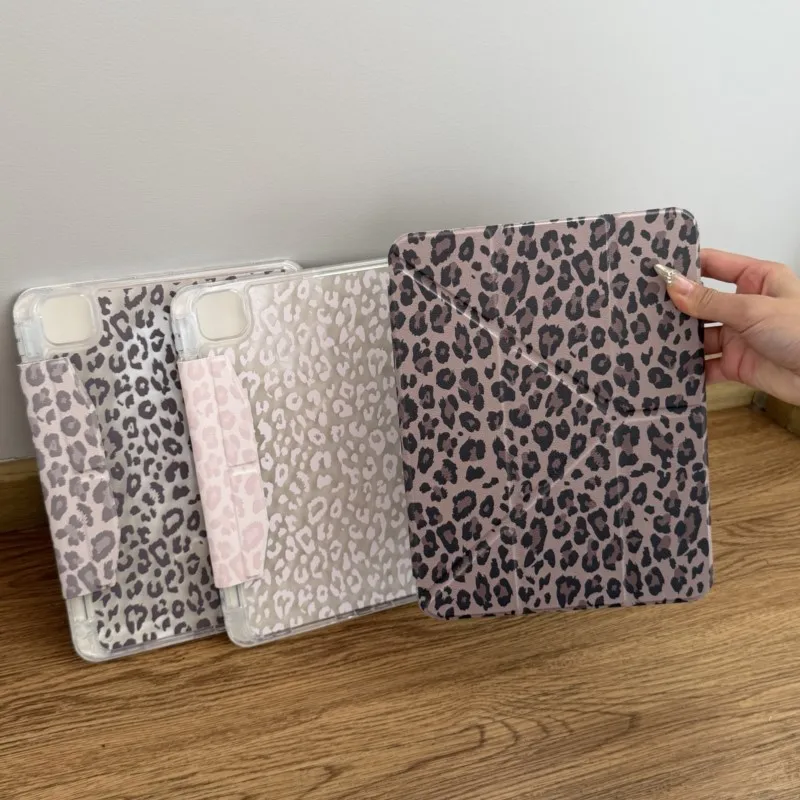 Leopard Print Tablet Case For iPad Pro 11 12.9 13 M2 M4 M3 9.7 10.2 10.5 5/6/7/8/9/10th Gen 11th A16 Mini Air 2 3 4 5 6 7 Cover