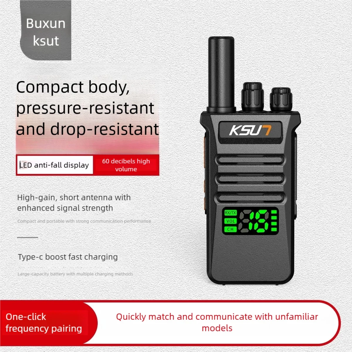 KSUT M5Plus  Walkie Talkie Long Range Professional Waterproof 16CH Amateur Radio Receiver Station VHF Boat Kayaks Marine Radios