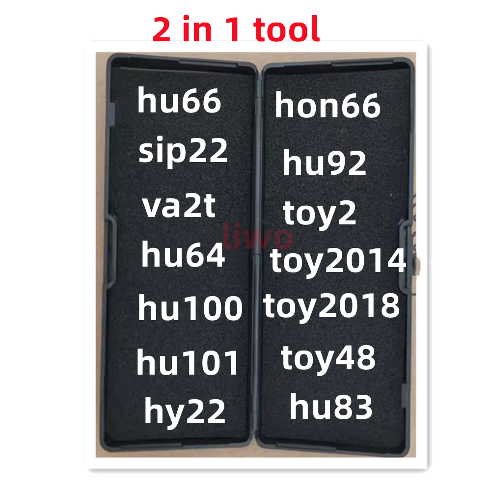 

lishi 2in1 2 in 1 tool hu100 hu101 hu66 hon66 hu92 hu64 sip22 hy22 hu87 hu83 toy2 va2t hu100r toy48 toy2014 lockmsith tools