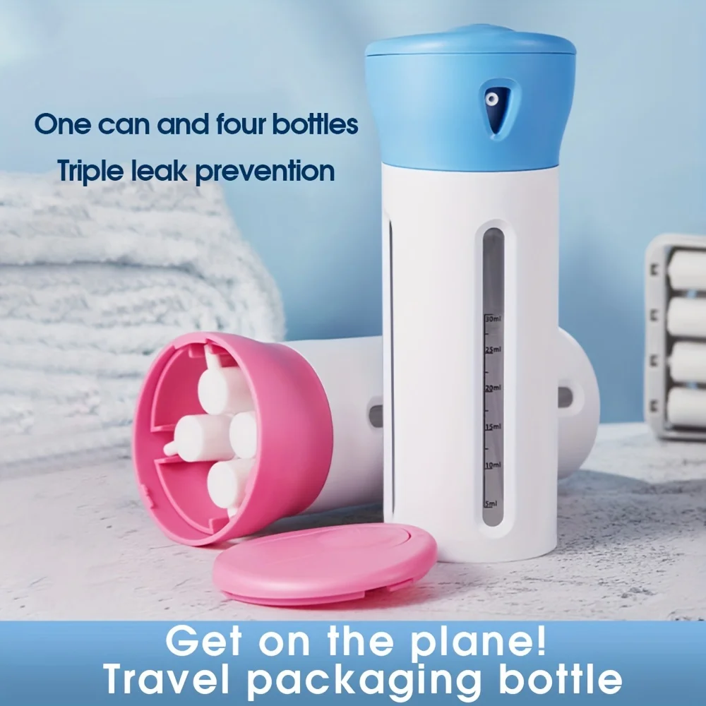 4 In 1 Travel Dispenser Bottle Set Includes Four Empty Reusable Cosmetic Toiletry Containers Travel Essentials