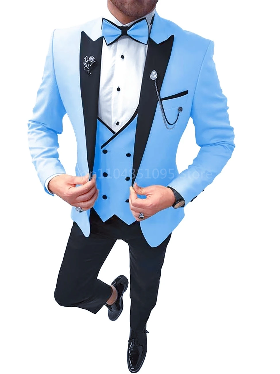 

Мужской свадебный костюм из трех предметов, приталенный пиджак с пиковыми лацканами, смокинги для жениха, вечерние, выпускной, формальный мужской костюм для бизнеса (куртка + жилет + брюки)