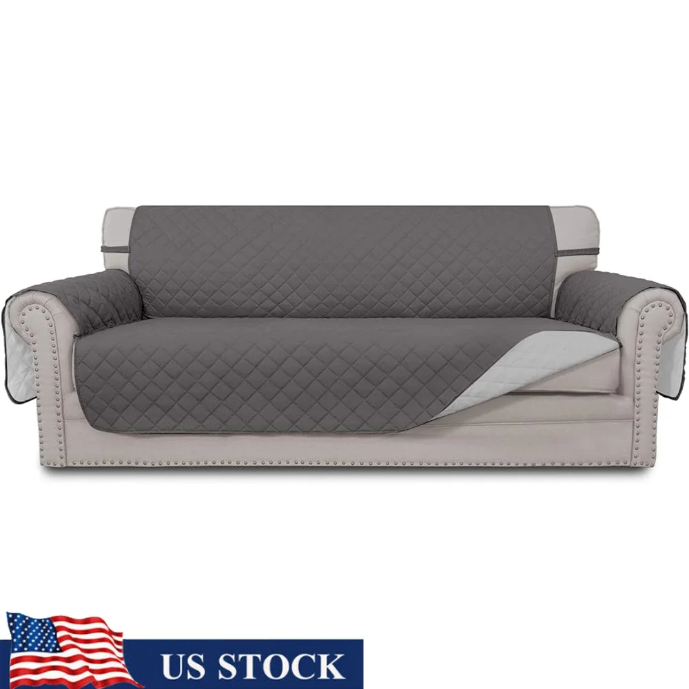 

Reversible Couch Cover Sofa Protector Water Resistant Durable Pet Friendly Non Slip Easy Install Foam Sticks Elastic Straps