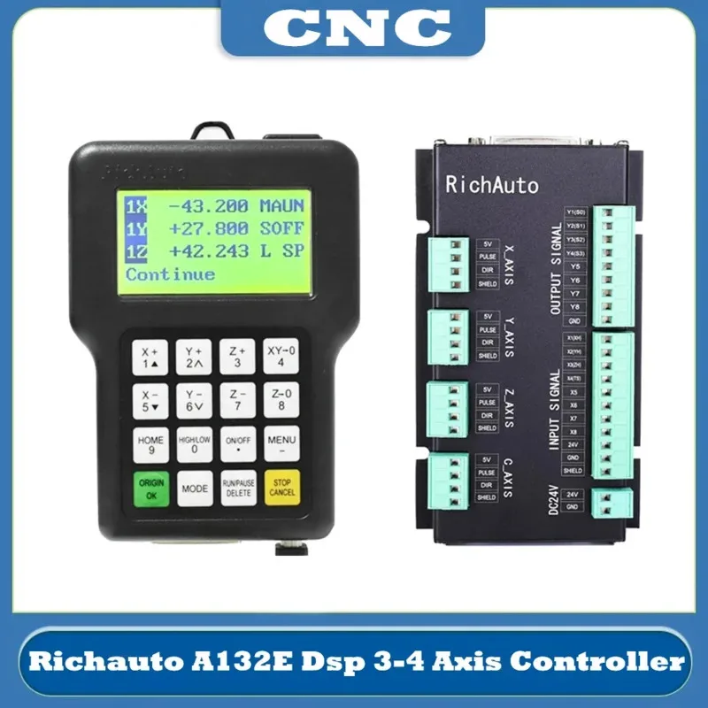 CNC Richauto A132E Dsp ハンドヘルドモーションコントローラ 3 軸 4 軸旋削と彫刻統合 CNC 旋盤制御システム