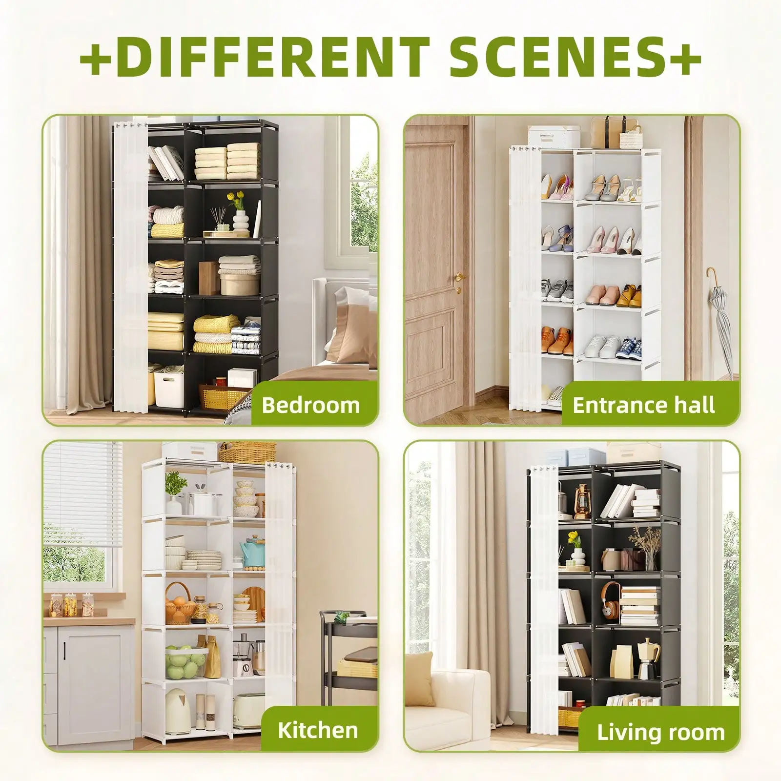 4/10 Compartment Bookshelf Organizer, Saving Book Rack For Living Room, Bedroom, Office – Easy Assembly