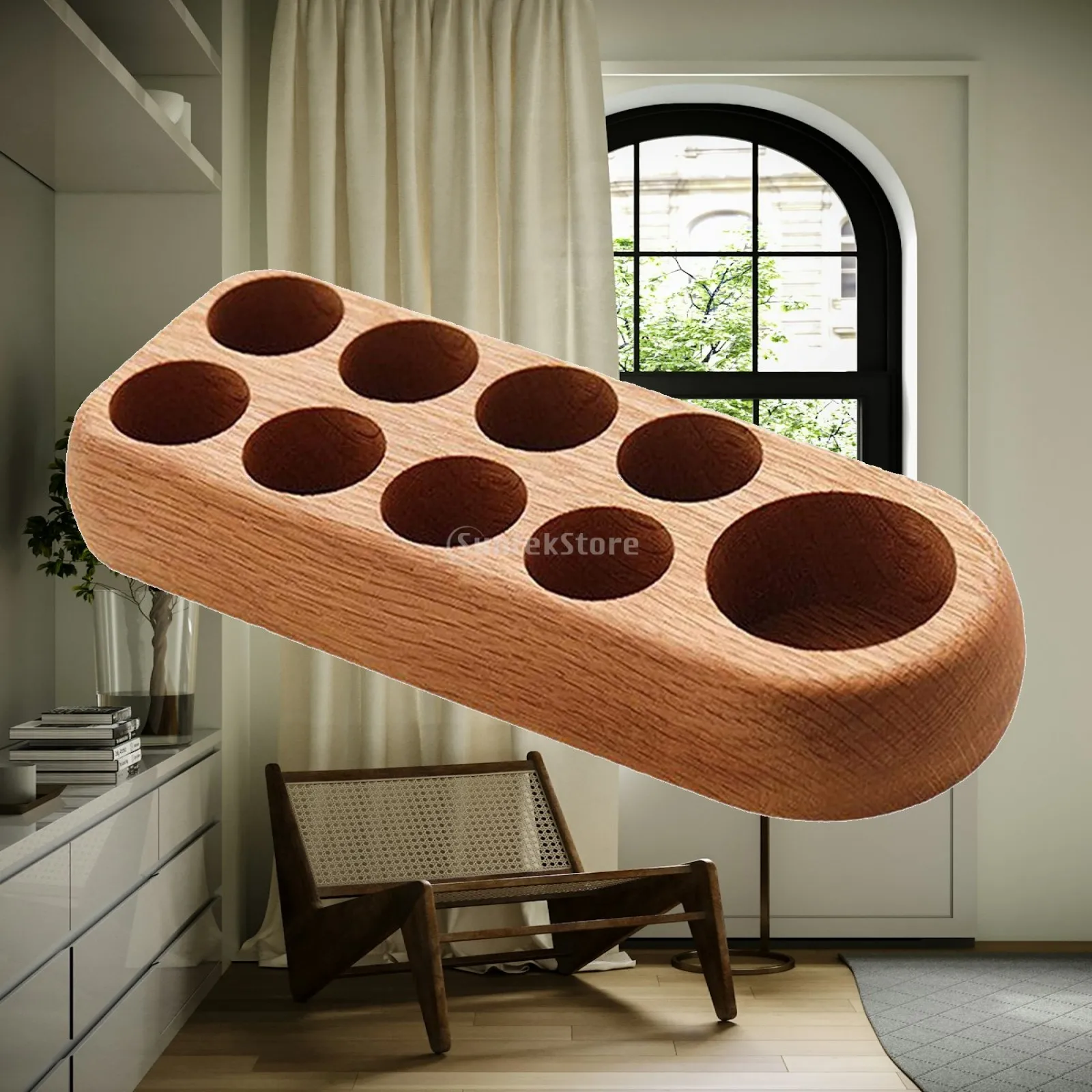 Wooden Essential Oil Display Stand for 5ml 10ml Bottle Shelf Stand 9 Slots Nail Holder Cosmetic Organizer Rack Perfume