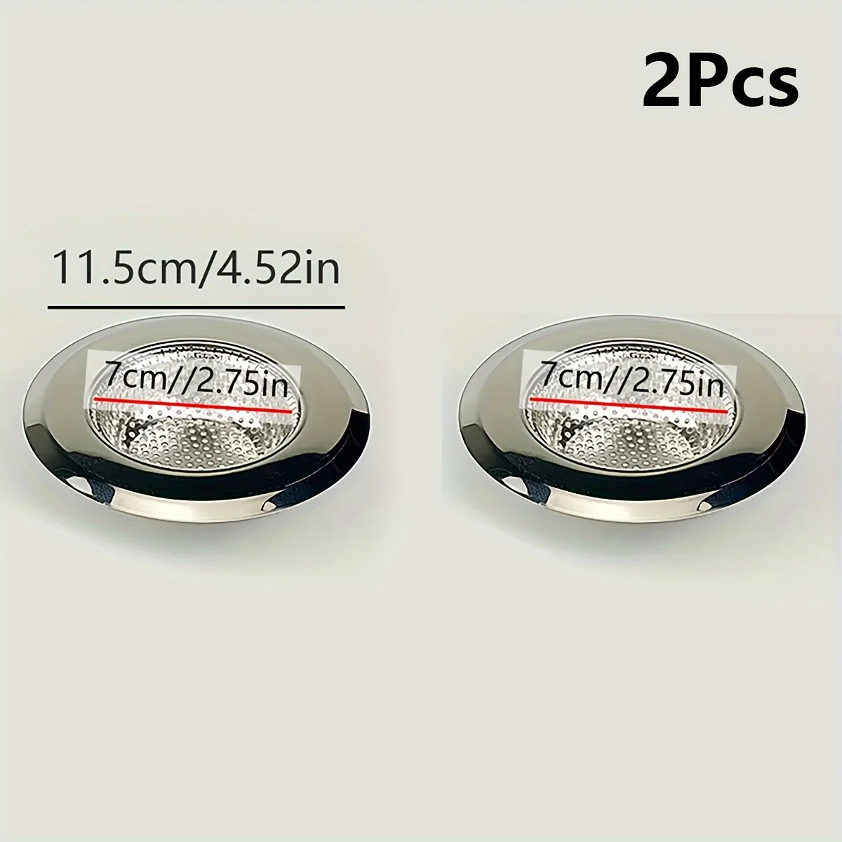 2 Stück Edelstahl-Spülbeckensieb, Abfluss-Sieb für die Küchenspüle, großer, breiter Rand, 4,5 Zoll Durchmesser, perfekt für die meisten Küchenspülen – Detail 9