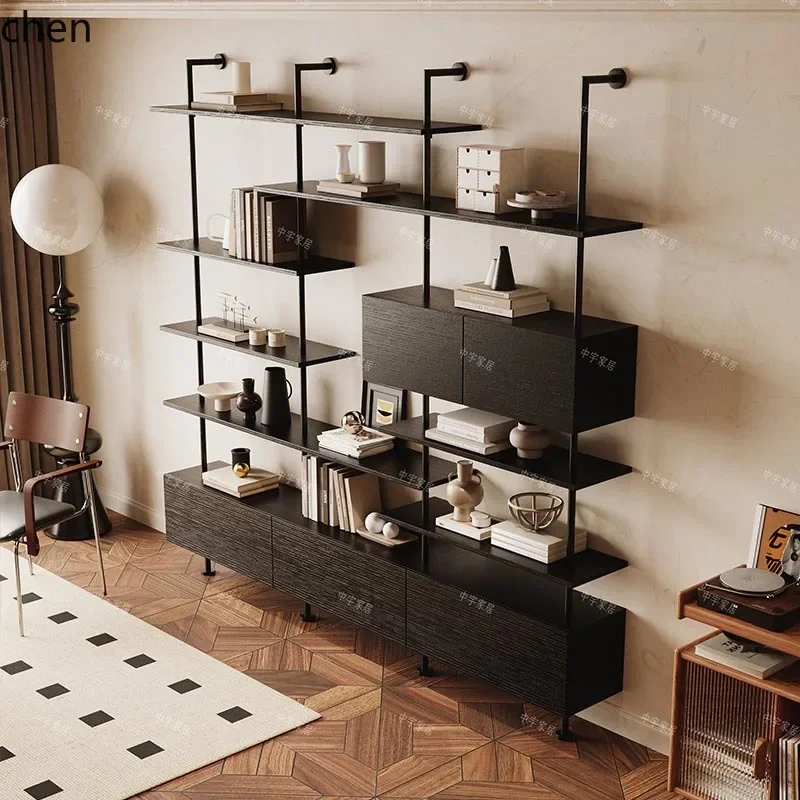 HT Simple Bookshelf Home Modern Shelf Floor-to-ceiling Bookcase Living Room Irregular Bookshelf