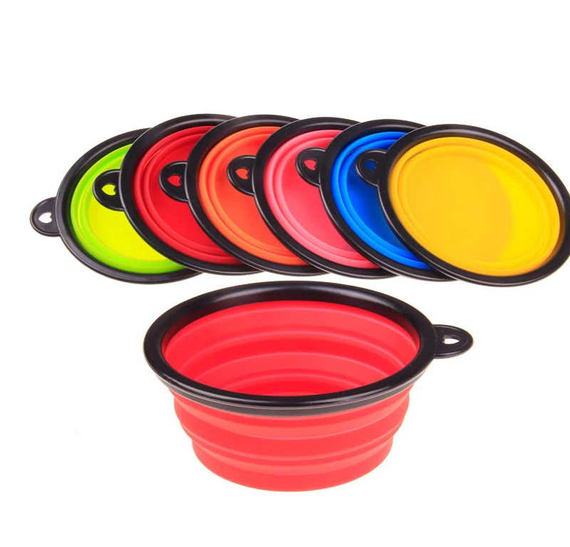 1000ml Large Capacity Pet Travel Bowl Foldable Expandable Silicone Dog Bowls