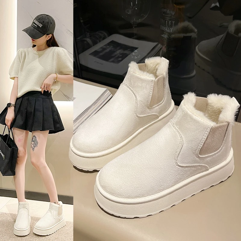 

2025 New Winter Women's Snow Boots Plush Warm Anti slip Waterproof Sports Kids Shoes Casual Slip Cover Women's Snow Boots