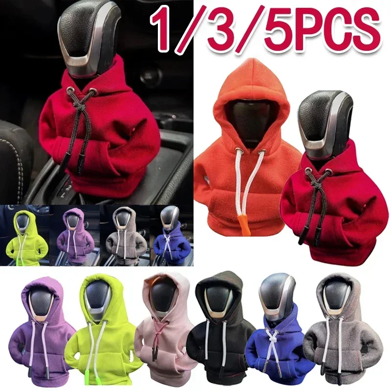 1/3/5 stücke Getriebe Shift Mini Hoodie Abdeckung Shift Abdeckung Getriebe Griff Dekoration Passt Manuelle Automatische Auto schalthebel Innen Dekor