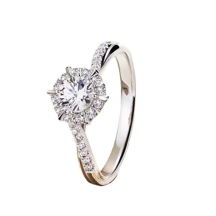 

Star Woven Moissanite Ring of 1 Carat Twisted Arm Design Sparkling & Elegant for Women Engagement Gift Wedding Daily Wear Rings