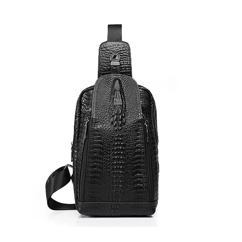 Business Mannen Borst Zak Nieuwe Lederen Casual Enkele Schouder Crossbody Tas High-End Fashion Outdoor Sport Messenger tas