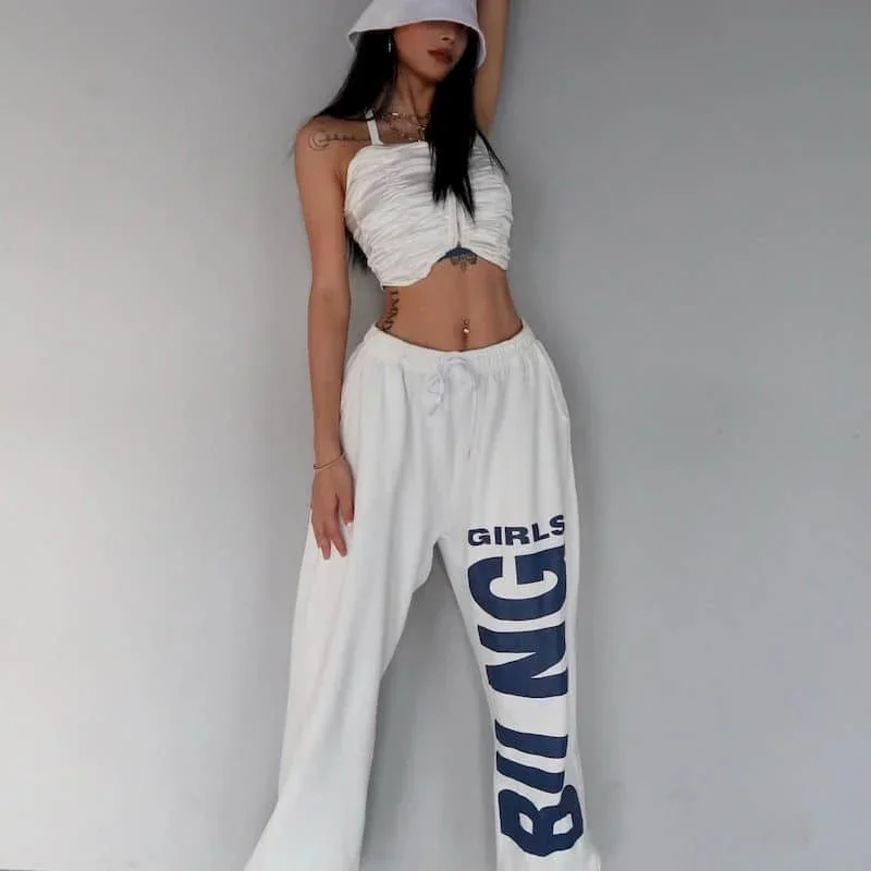 2024 Spring Summer New Pants Female Students Korean Harajuku Loose Casual Plus Fashion Streetwear Women Goth Sweatpants Trousers