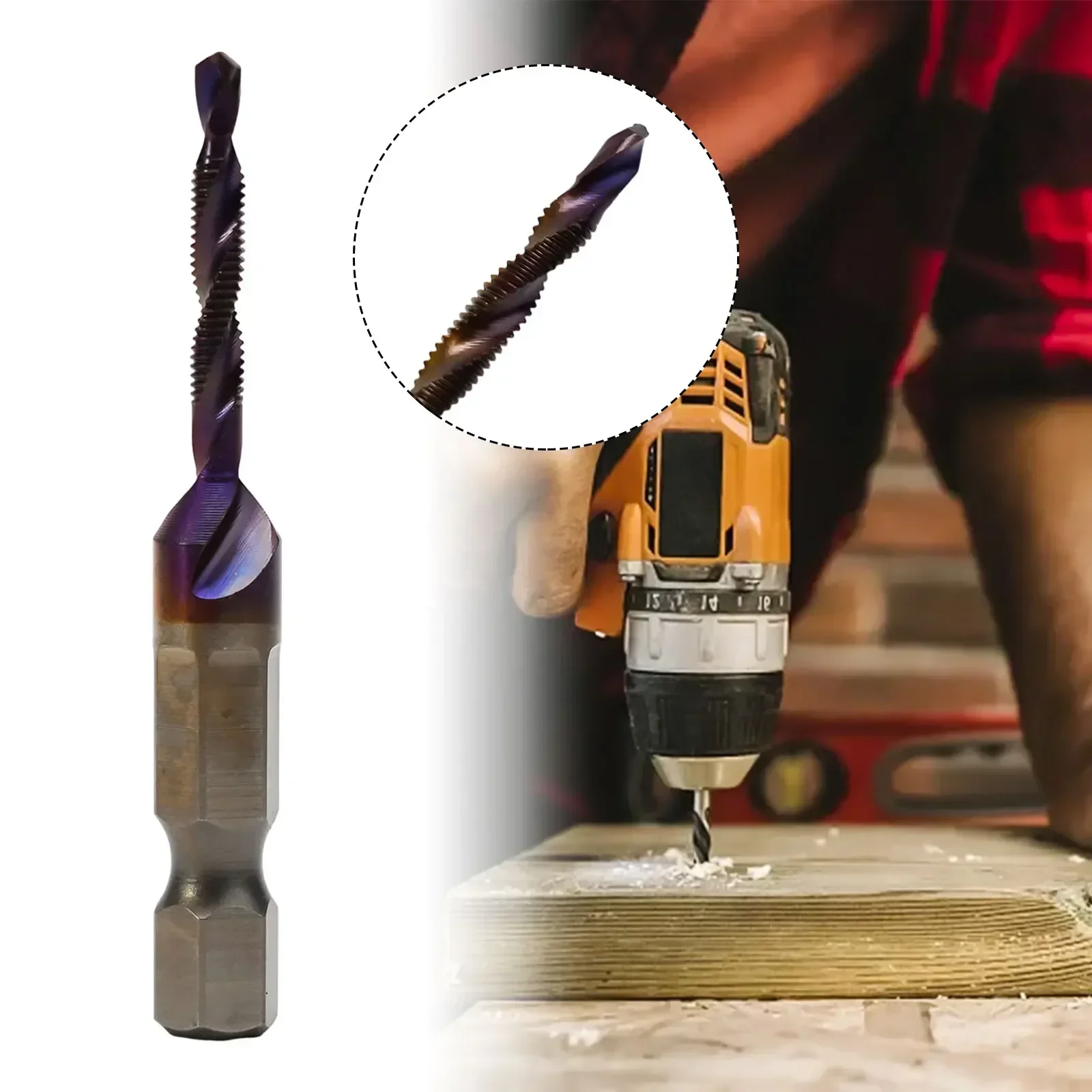Screw Bit Tap Drill Bit High-speed Steel Hex Shank Screw Machine Compound Tap M3-M10 For Fast Drilling And Tapping