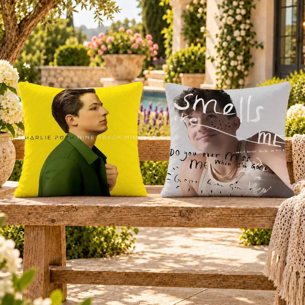 Singer Pop Charlie Puth Cushion Cover Soft Plush Throw Pillow Cover Washable Sofa Bed Patio Chair Home Decor