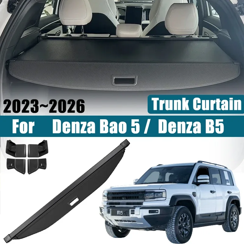 For Denza Bao 5 B5 Fang Cheng Bao Leopard 5 2023 2024 2025 2026 Car Trunk Curtain Interior Auto Luggage Covers Cars Accessories