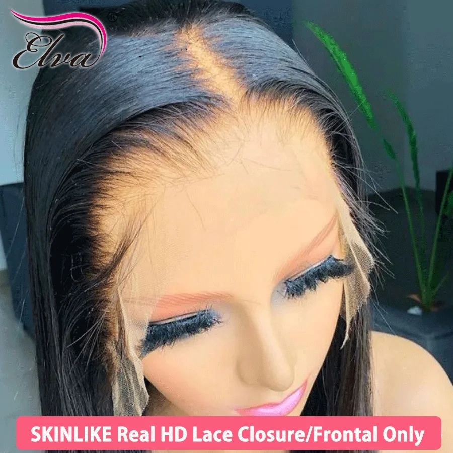 Invisible 2x6 5x5 6x6 7x7 HD Lace Closure Melt Skin Pre Plucked HD Transparent Lace Straight HD Lace Closures 100% Human Hair