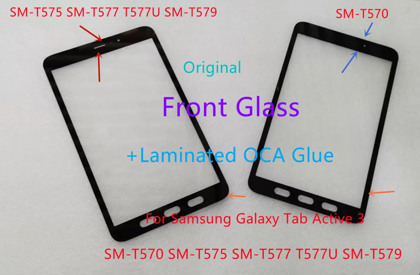 New For Samsung Galaxy Tab Active 3 SM-T570 SM-T575 SM-T577 T577U SM-T579 T570 T575 Front Glass Touch Screen +Laminated OCA Glue