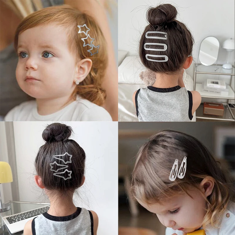 3/6 Pcs/Set Baby Children Sweet Colors Shiny Star Ornament Hair Clips Women Girls Cute Barrettes Hairpins Kids Hair Accessories