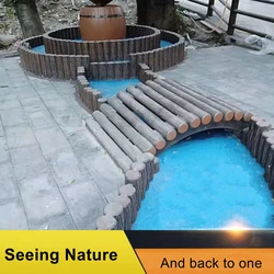 Garden Landscape Plastic Decorative Concrete Patio Paving Mold, Fencing Mould, Tree Bark Texture, Cement Paver Mold, 100cm/ 39in