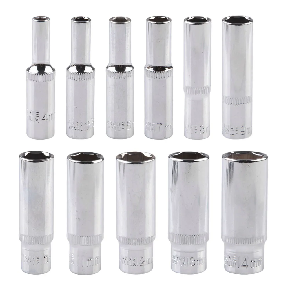1 szt. 4-14mm głęboki adapter gniazda 1/4 cala klucz nasadowy sześciokątny głowice narzędzie zapadkowe do sterowników udarowych i kluczy nasadowych