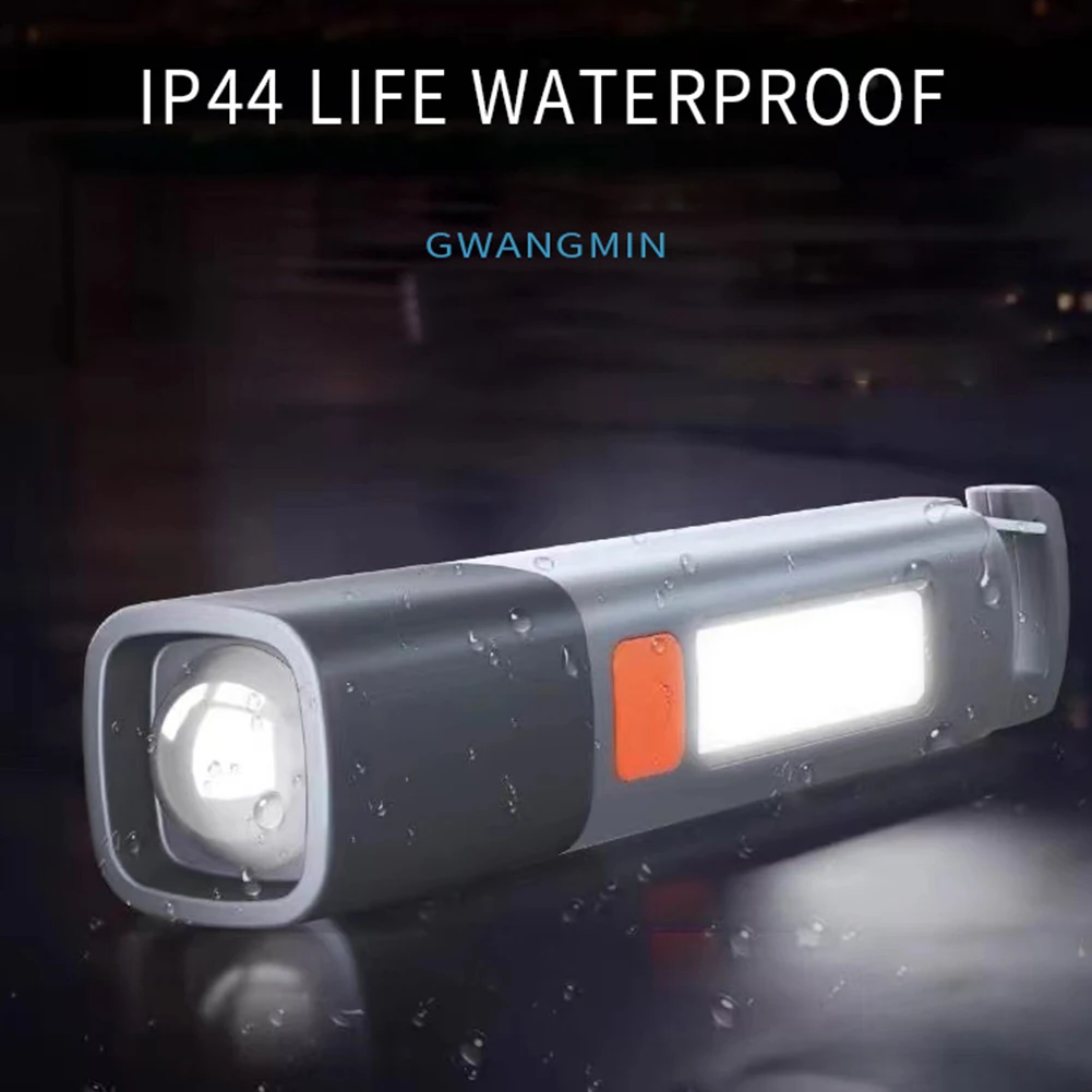 Super Bright Flashlight with Hook Mini Portable LED Torch USB Charging Ultra Bright LED Torch 800mAh for Outdoor Hiking Fishing