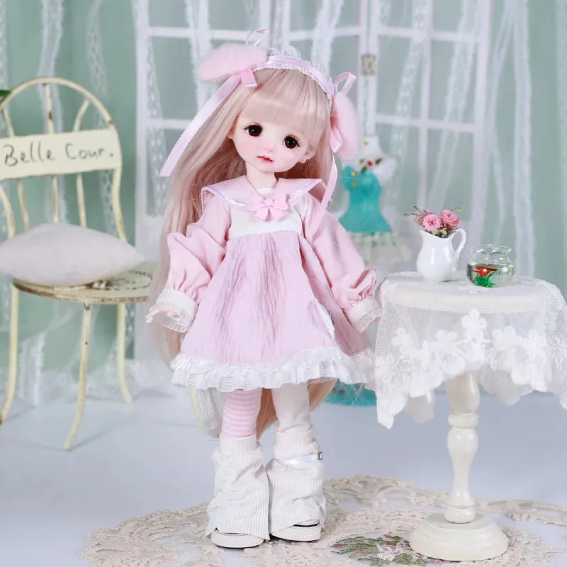 

1/6 Bjd Doll Changing Clothes 30cm Dolls Pink Dress Set Lolita Girl Toy Gift Doll Accessories Doll Clothes