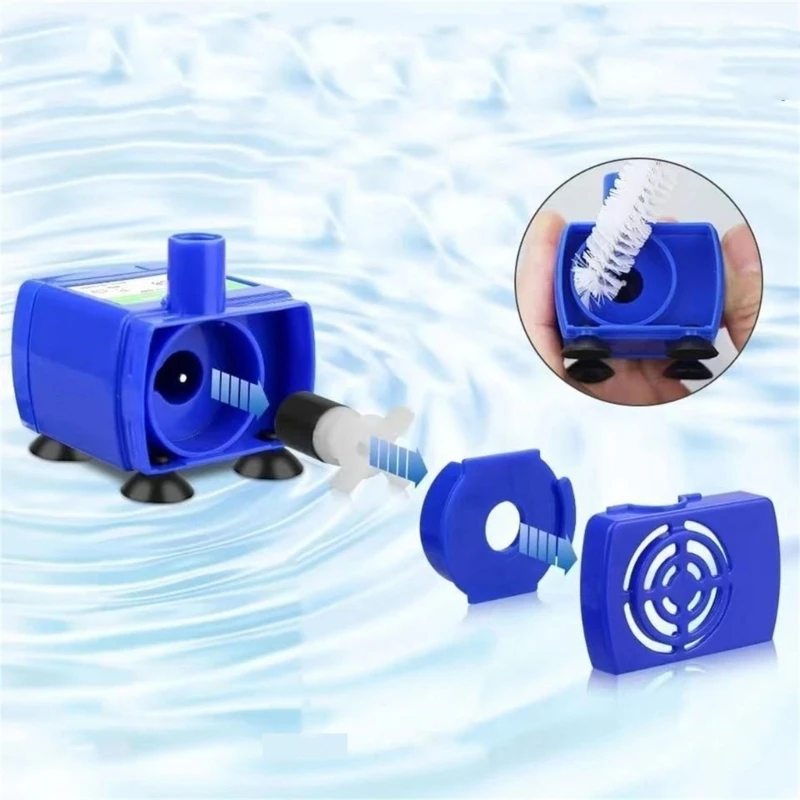3 pezzi Set spazzole per pulizia Pet Cats Fontanelle Acqua Pompa sommergibile Tubo Tubo Detergente per bottiglie Strumento