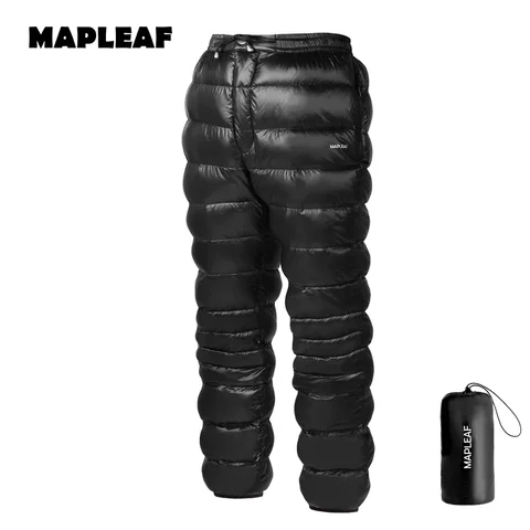 MAPLEAF Winter Pants Ultralight Warm Down Trousers Windproof Hiking Trousers 800FP Waterproof Hiking Pants Camping Down Pants