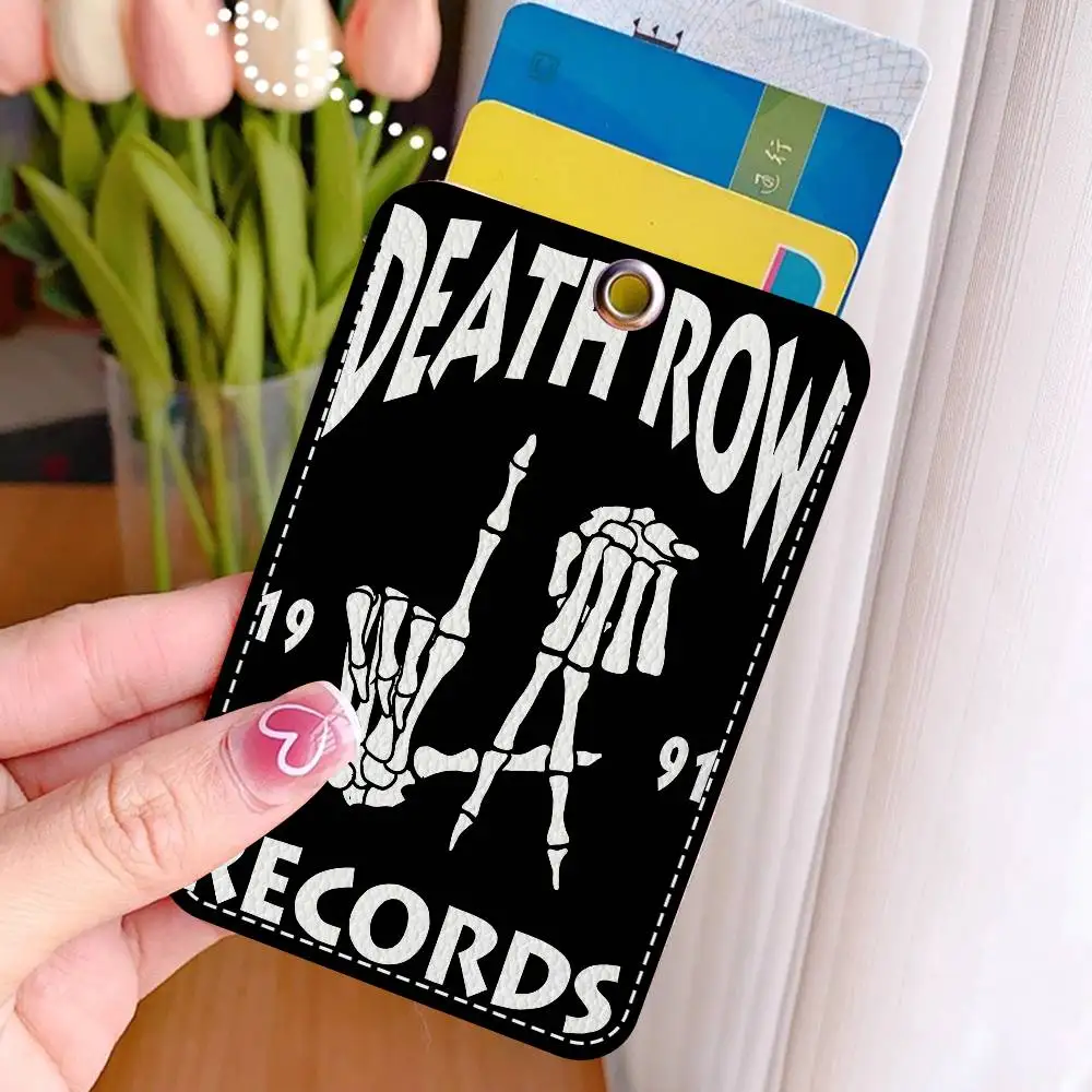 D-Death RowS Records PU Soft Leather Rectangular Key Card Holder Induction Elevator Protection Cover Youth Faion Accory