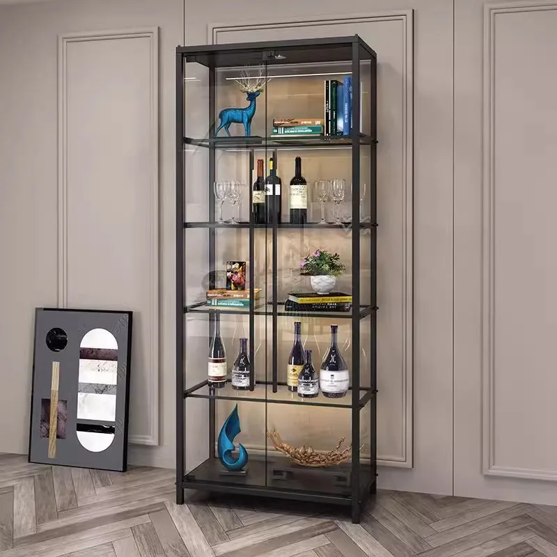 عرض الأثاث الخشبي خزانة صغيرة برج الشمبانيا نظارات البلاستيك بار الأثاث أكواب الخمور خزانة النبيذ الرف الزجاجي