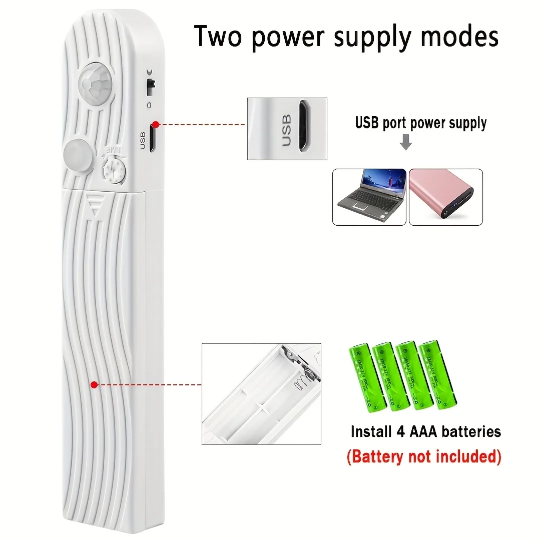 5V 2835 Sensore di movimento a LED Striscia luminosa Armadietto impermeabile Luce notturna 1M/2M Luce a nastro per interni Camera da letto Guardaroba Illuminazione scale