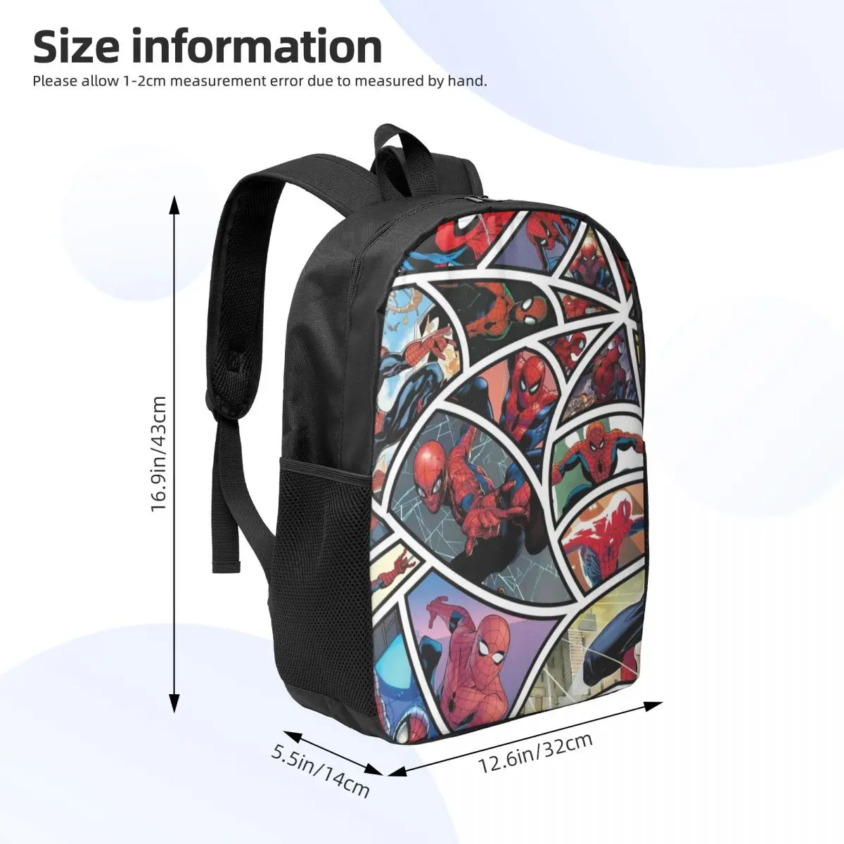Spiderman 17-Inch Simple Student Backpack - Lightweight and Spacious School Bag for Boys and Girls