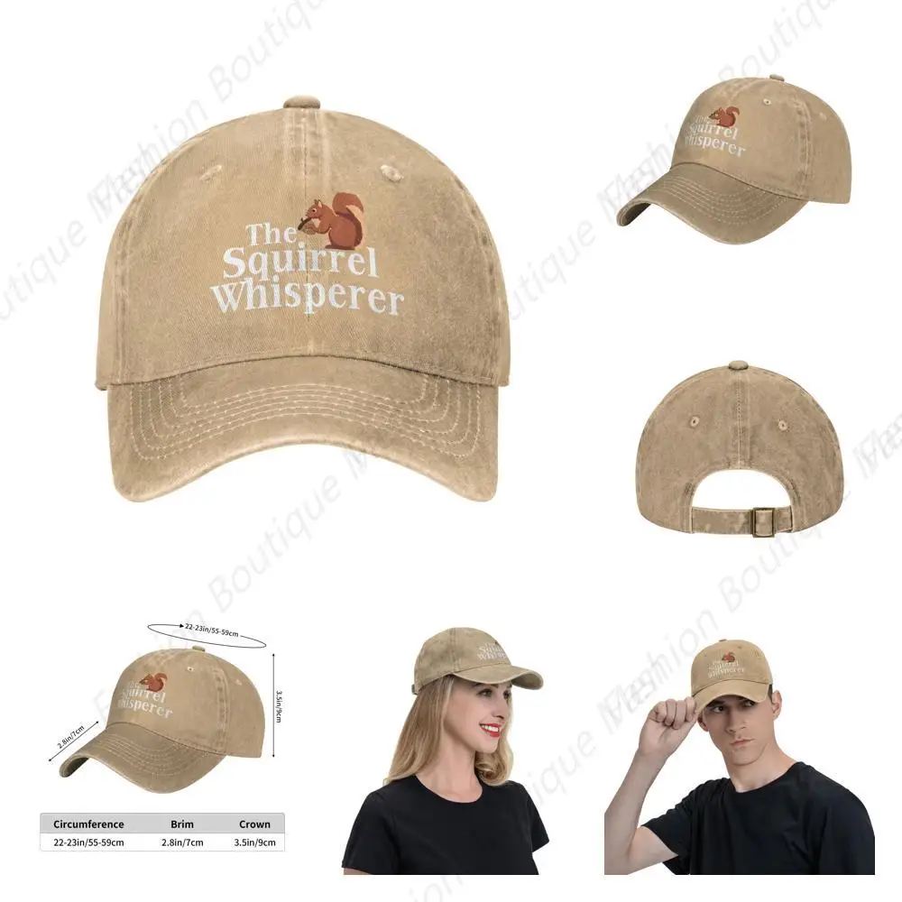 

Funny The Squirrel Whisperer Hat Printing Cowboy Cap Adjustable Sandwich Caps Outdoor Trucker Hat For Men Women Sun Caps