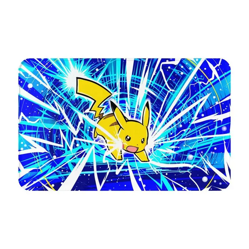 Custom Cartoon Animation Pokemon Pikachu Doormat Anti-Slip Bath Kitchen Mat Bedroom Balcony Door Floor Entrance Carpet Rug