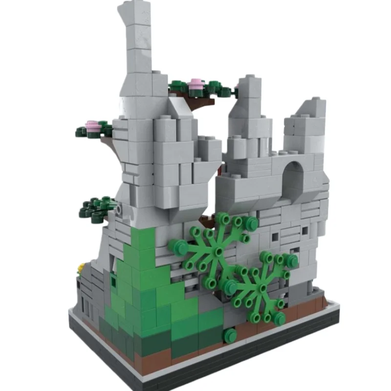 Model zamku architektonicznego w skali MOC. Małe klocki konstrukcyjne, 312 elementów. Odpowiedni dla wszystkich entuzjastów.