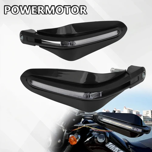 Protector de palanca de freno para motocicleta con luz LED blanca o amarilla Protector de mano a prueba de viento para ciclomotor Scooter