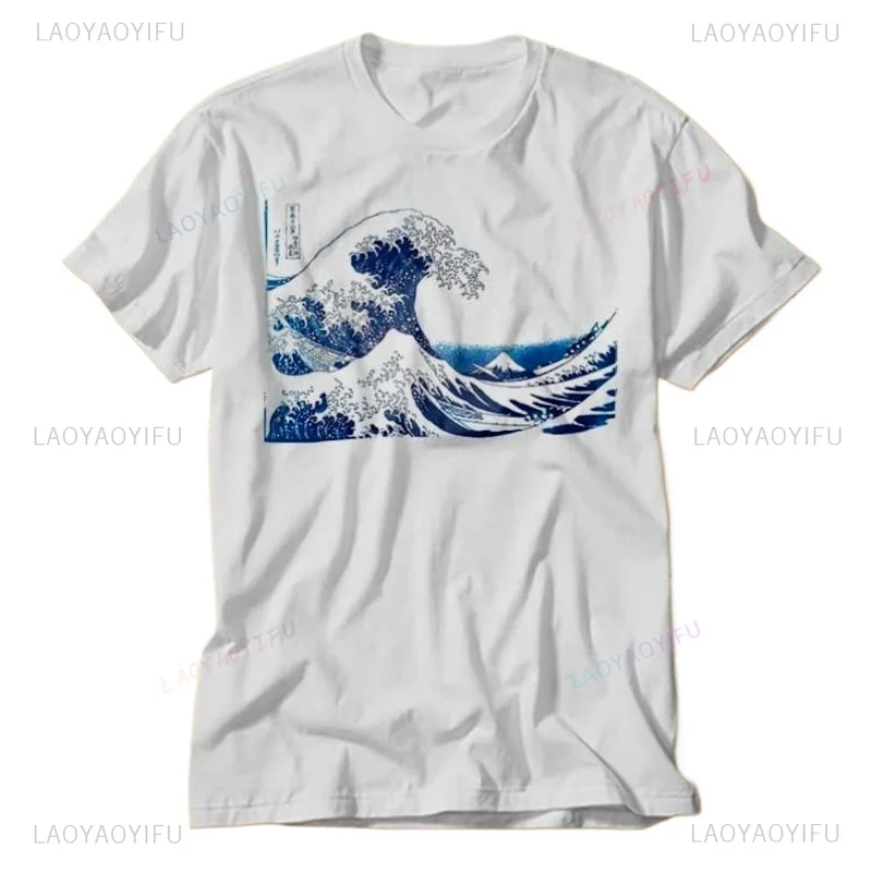 The Great Wave Off Kanagawa Under A Wave Tshirt Surfing Tees Funny Pattern T-Shirts Fashionable Short Sleeves Retro Style