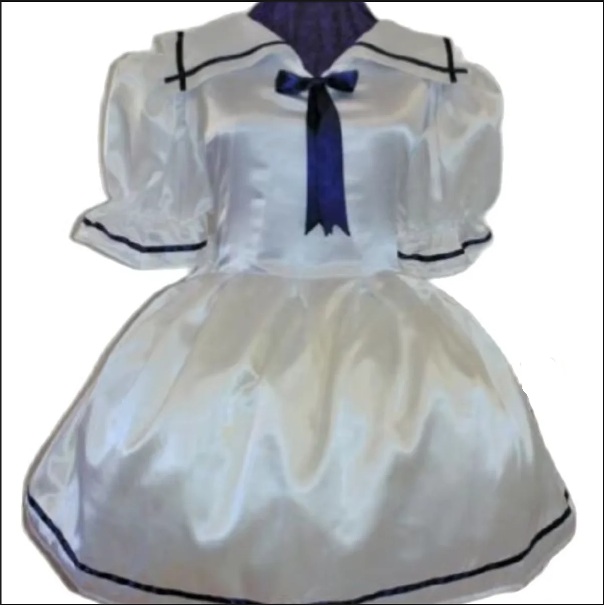 

White Adult Baby Lolita Maid French Sissy Sailor Costume Cosplay Custom