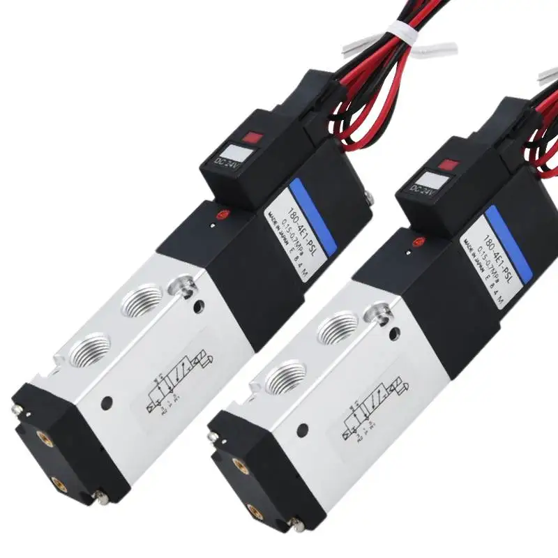 240-180-110-4E1-4E2-83-PLL-PSL-12V-24V-110V-220V KOGANEI Two-position five-way solenoid valve Solenoid Valve 180 110 240 Series