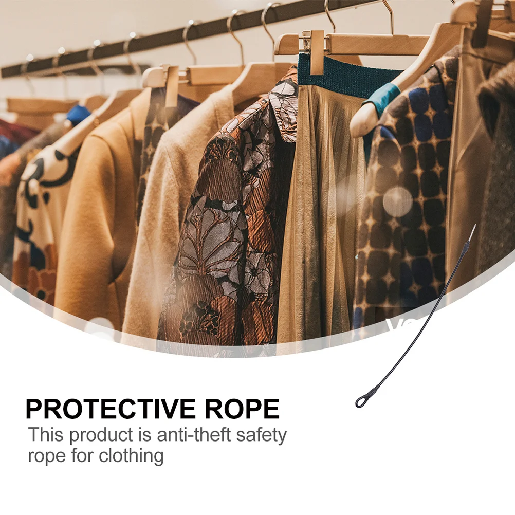 50 قطعة حلقة حبل أمان شديدة التحمل مع طلاء بلاستيكي مرن من الفولاذ لنظام تثبيت علامات ملصقات الحقيبة