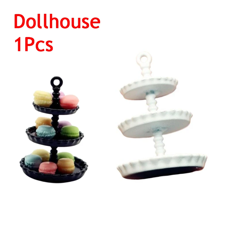 1Pcs Dollhouse Mini Cake Tray Model Simulation Miniature Cake Stand Ornament Toys Scene Decoration Doll House Accessories