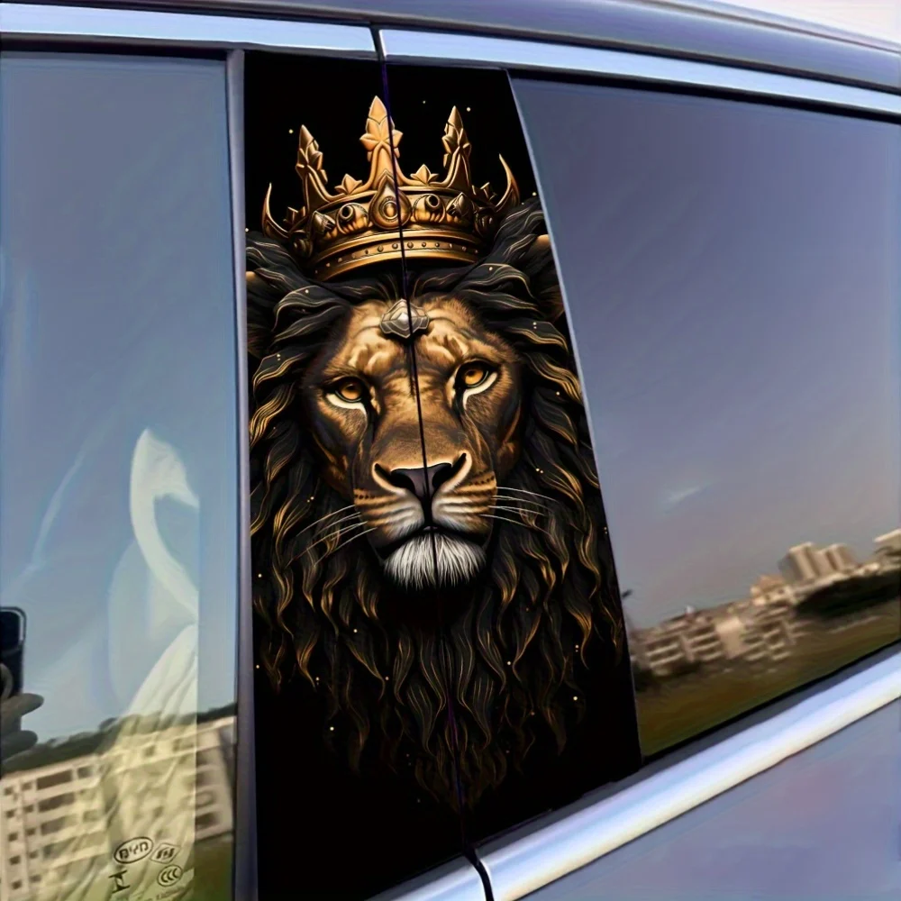 

2 Pieces, Lion King, Vinyl Car Decal, Easy to Paste and Remove, Durable B-pillar Protective Film, Suitable for Glass, Metal,