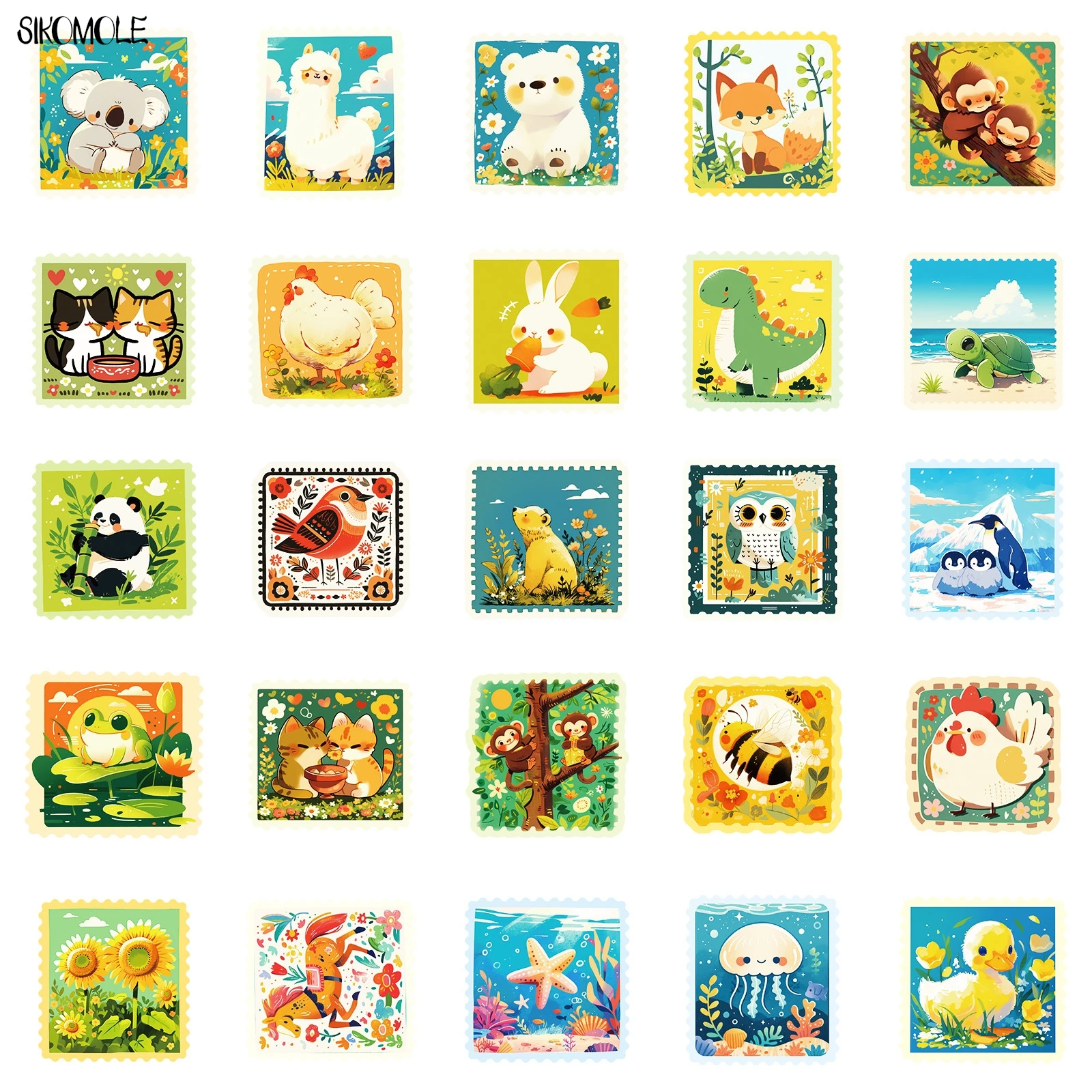 10/30/50pcs Cute Animals Travel Stickers Kawaii For DIY Kids Toys Book Phone Luggage Home Decor Fashion Decals Graffiti Sticker